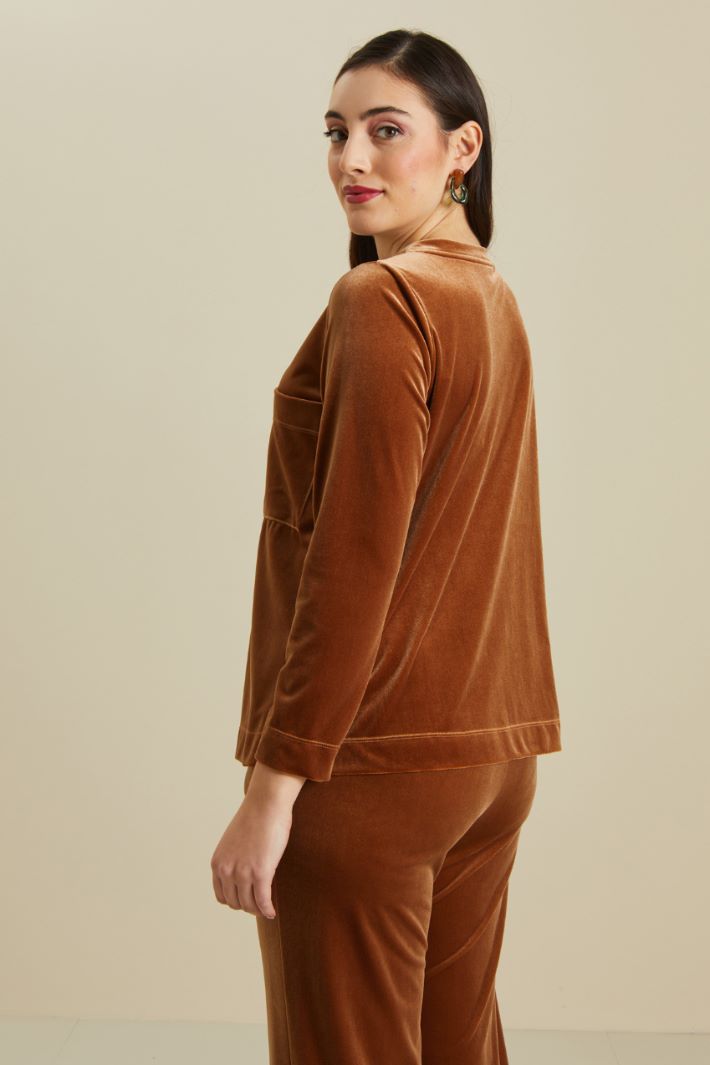 Felpa in jersey di velluto Fashion Market - 4