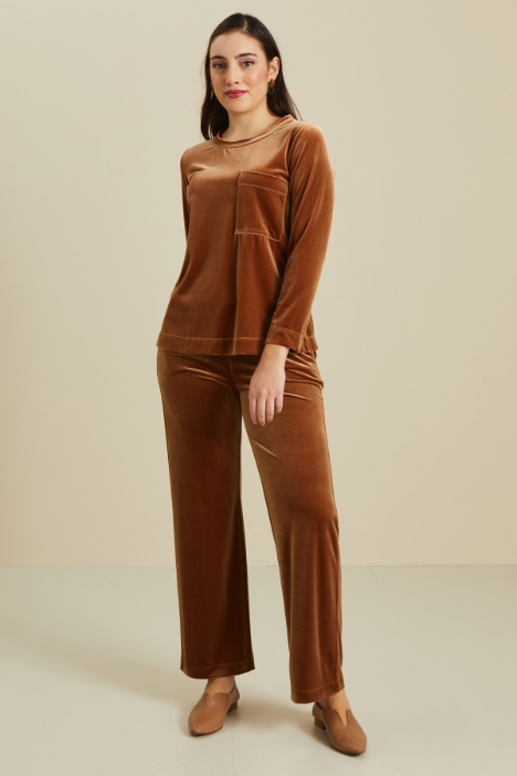 Felpa in jersey di velluto Fashion Market