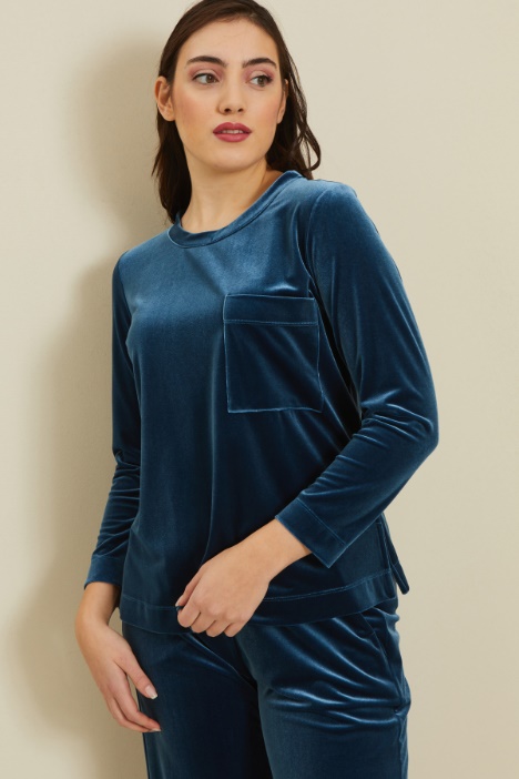 Felpa in jersey di velluto Fashion Market