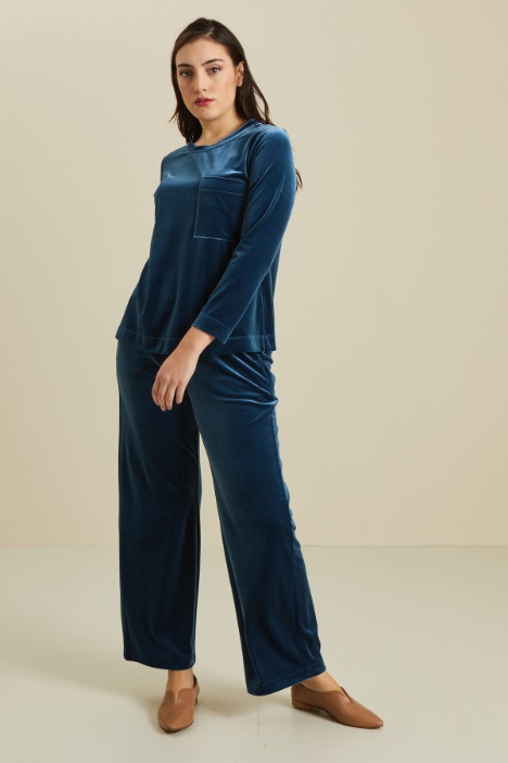 Felpa in jersey di velluto Fashion Market