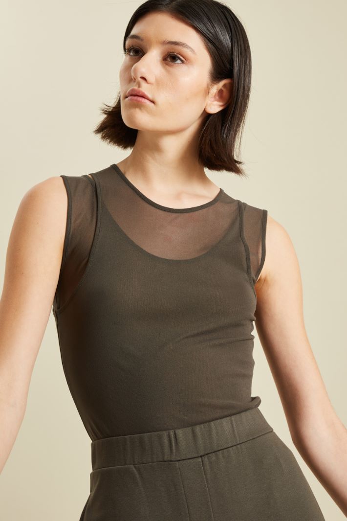 Top in tulle stretch Fashion Market - 3