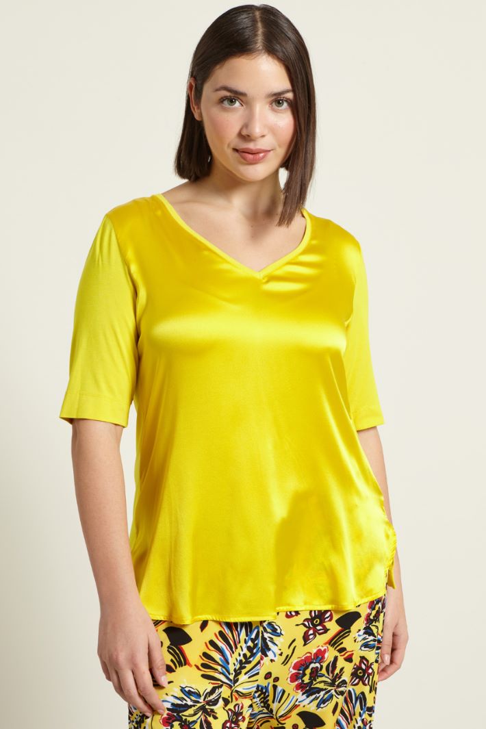 T-shirt in jersey e raso Fashion Market - 2