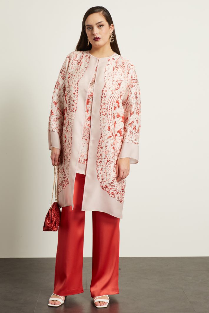Spolverino lungo stampato - ROSA CIPRIA - Fashion Market