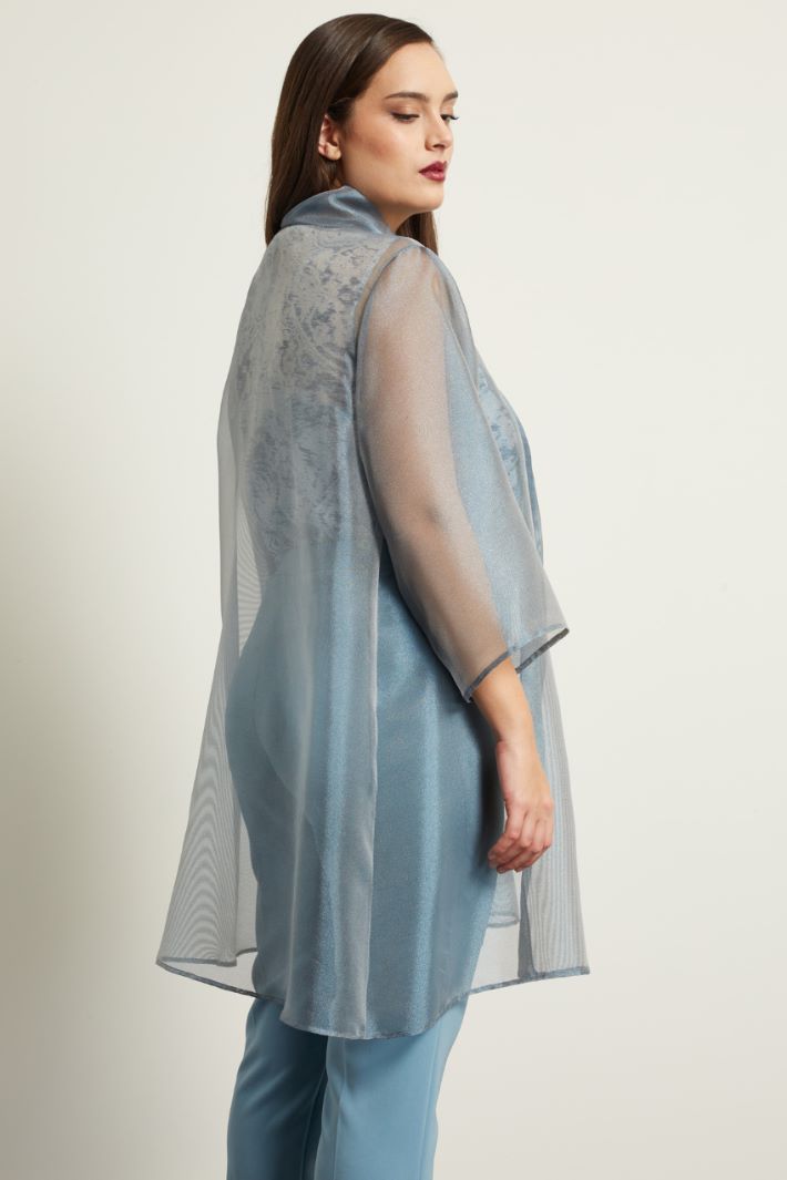 Spolverino in organza  - BLU ACCIAIO - Fashion Market - 4