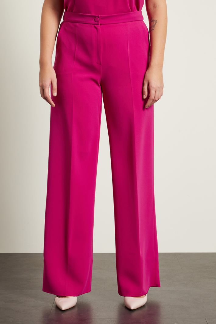 Pantaloni a palazzo con piega Fashion Market - 2