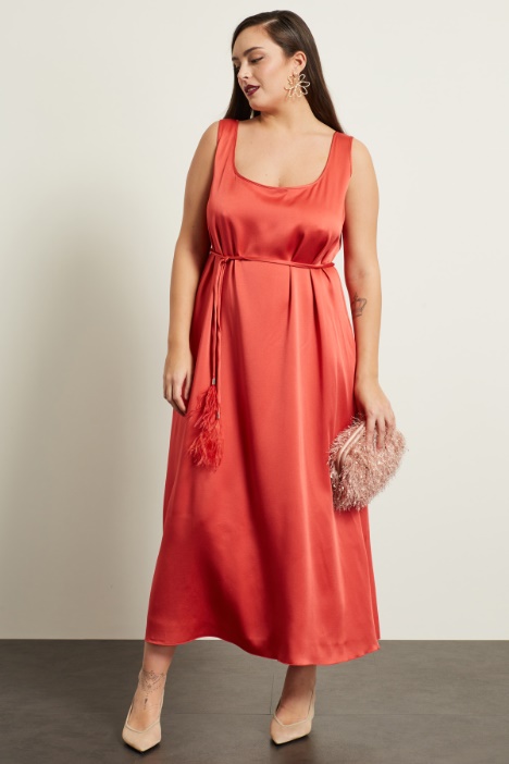 Abito in raso con tasche Fashion Market