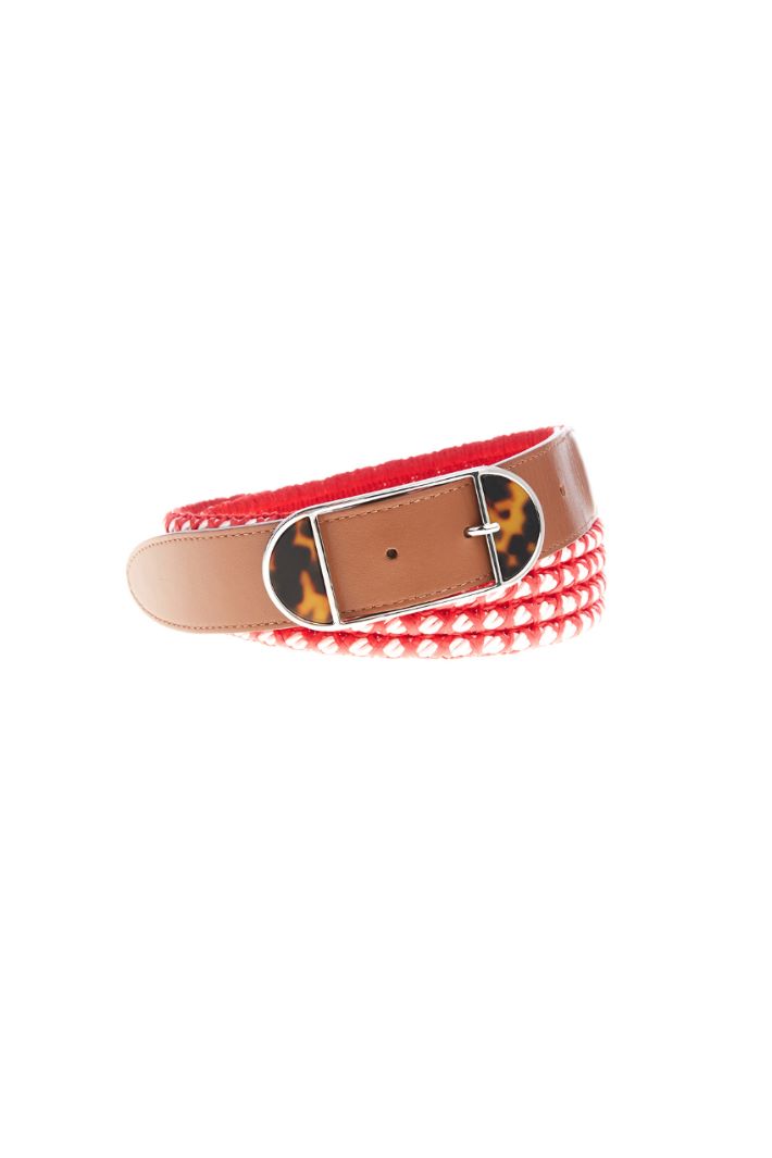 Cintura in corda e rafia - ROSA ROSSO MARRONE - Fashion Market