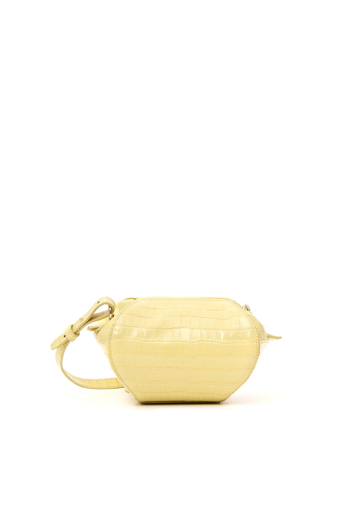 Borsa geometrica in pelle - GIALLO PASTELLO - Fashion Market