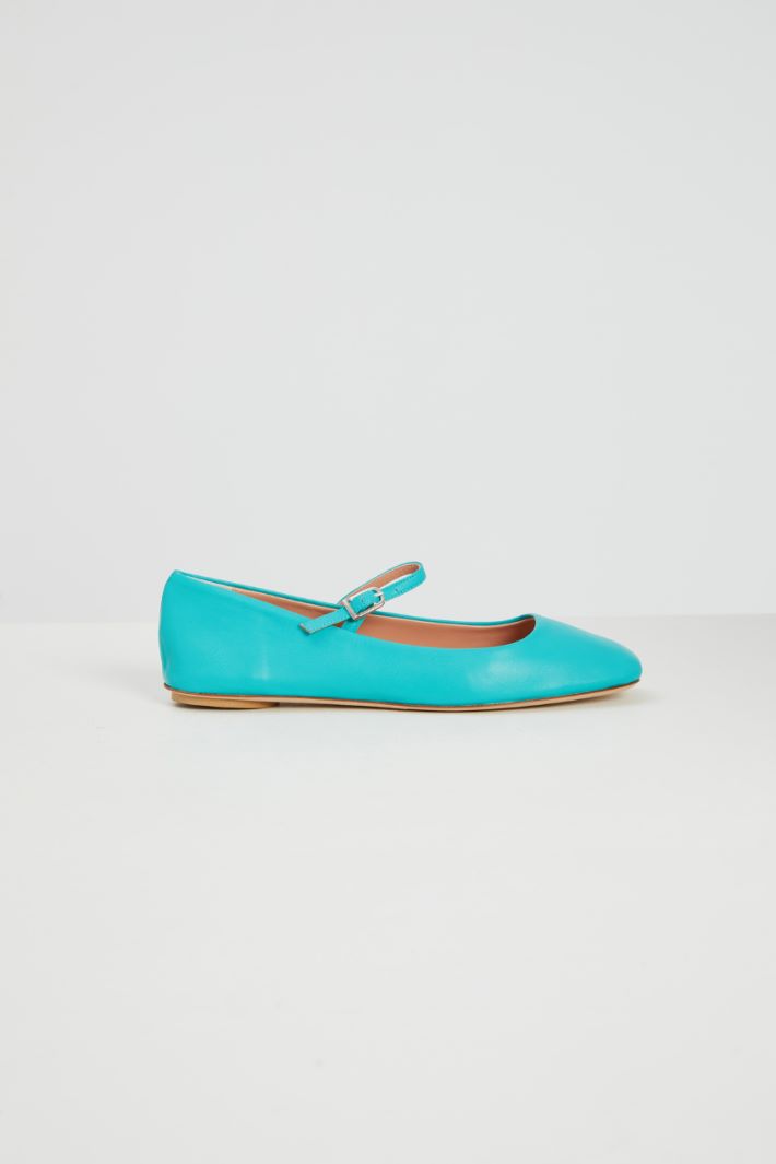 Ballerine con cinturino - TURCHESE - Fashion Market