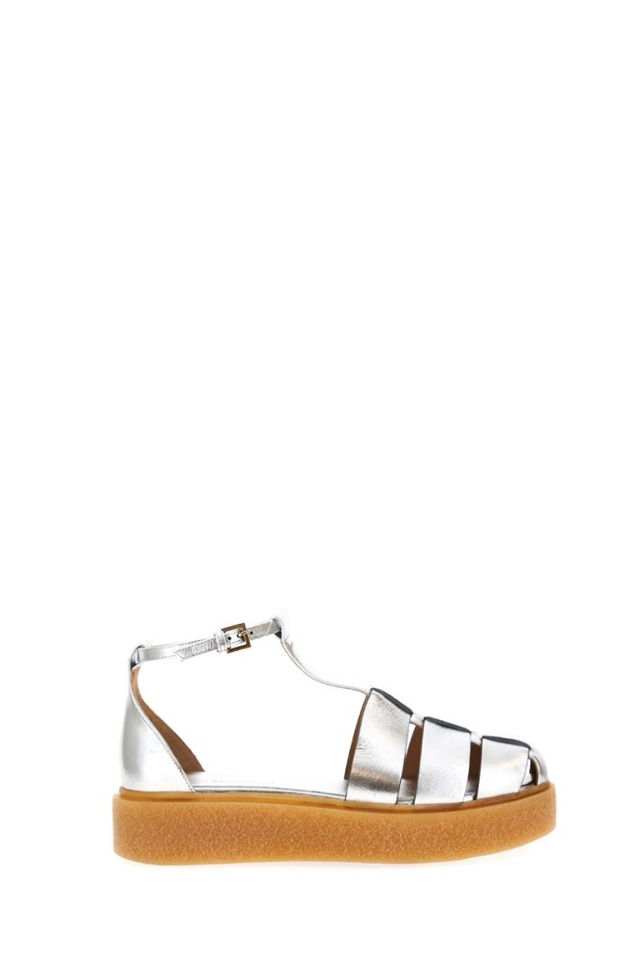 Sandalo in pelle laminata Fashion Market