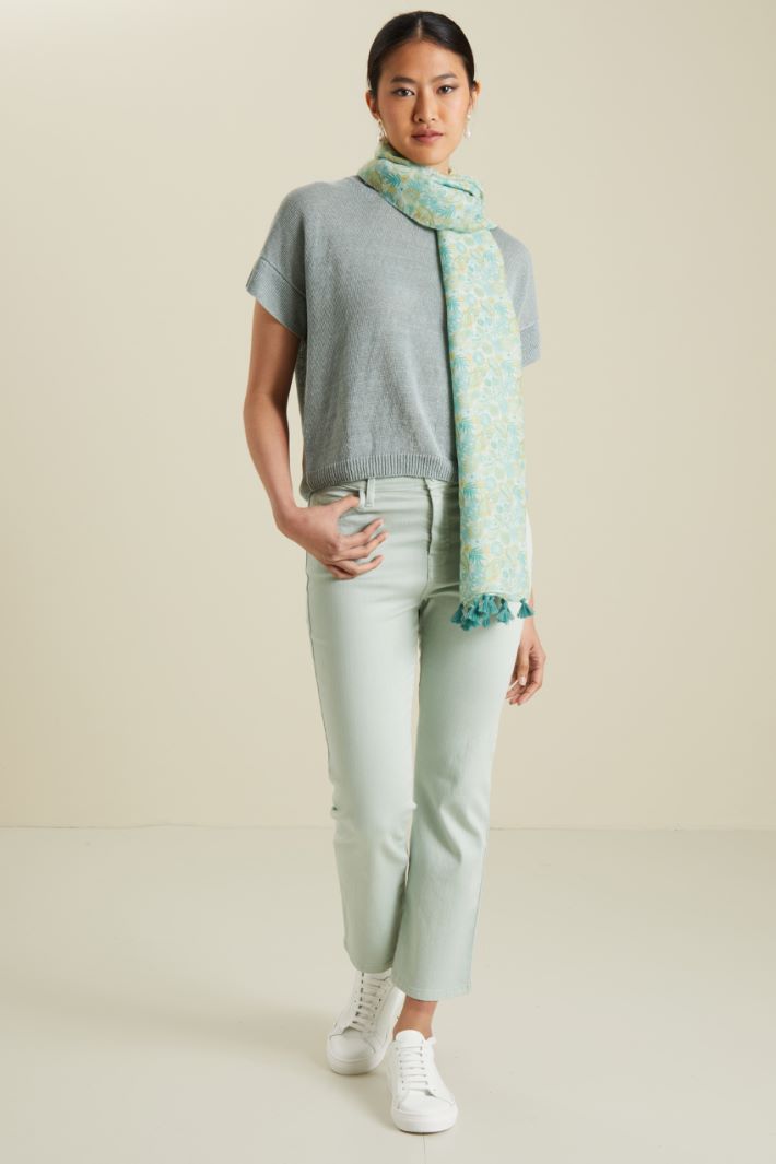 Sciarpa con nappine - MENTA GIALLO - Fashion Market - 2