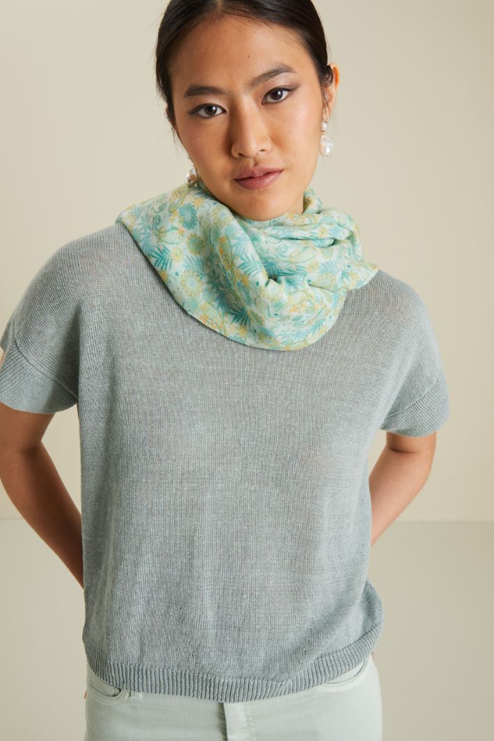 Sciarpa con nappine - MENTA GIALLO - Fashion Market