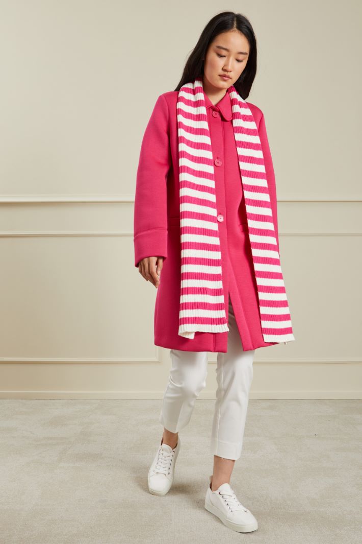 Sciarpa in maglia - FUCSIA BIANCO - Fashion Market