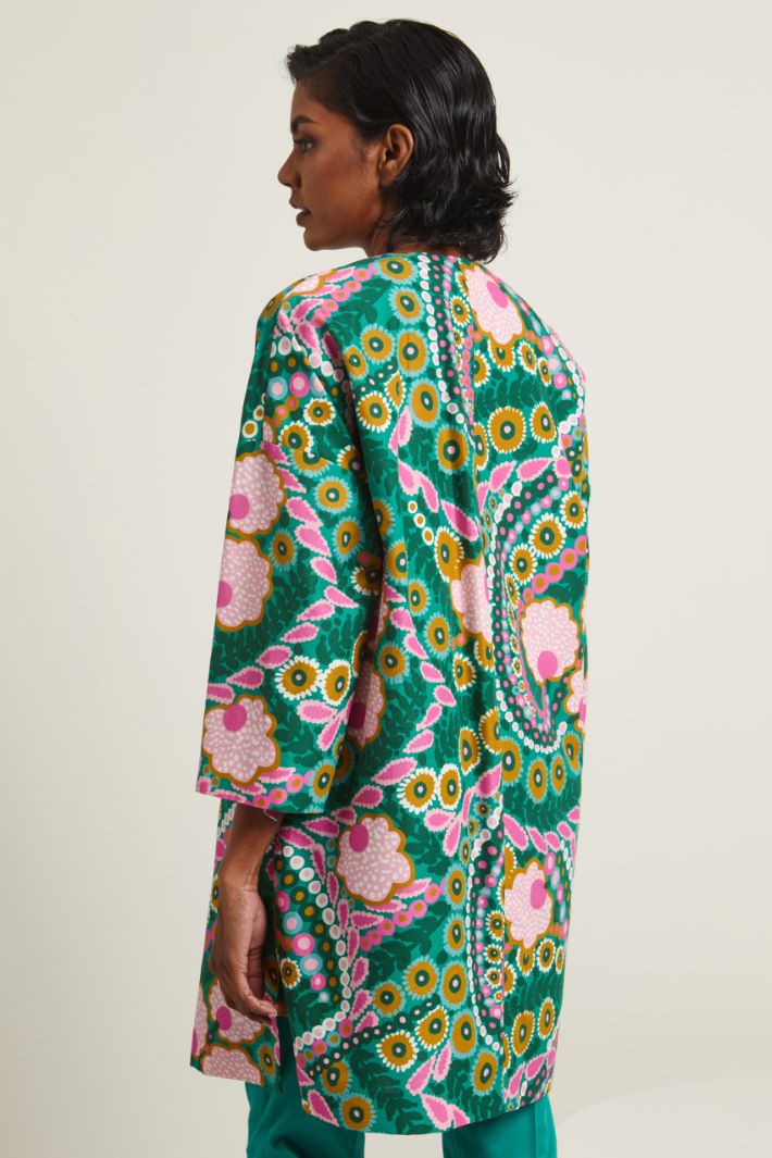 Spolverino con spacchi laterali - VERDE ROSA OCRA - Fashion Market - 4