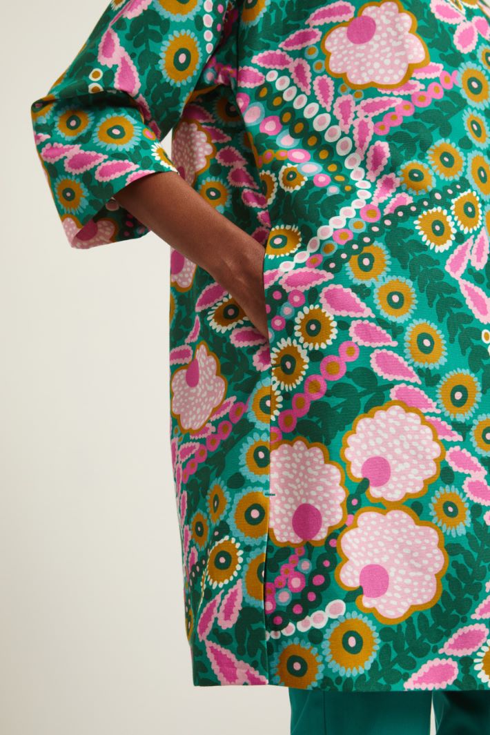 Spolverino con spacchi laterali - VERDE ROSA OCRA - Fashion Market - 3