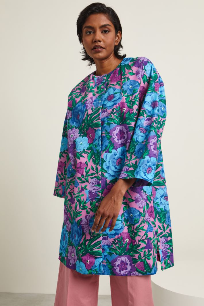Spolverino con spacchi laterali - BLUETTE VIOLA VERDE - Fashion Market