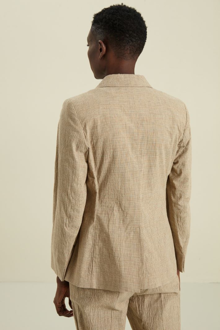 Blazer in cotone e lino - NOCCIOLA CAMMELLO - Fashion Market - 4