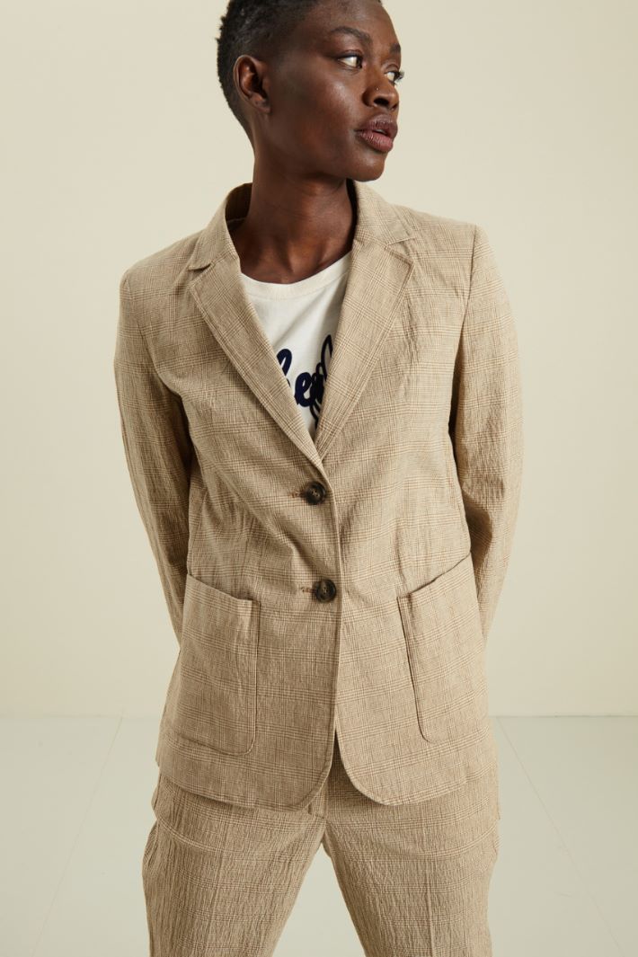 Blazer in cotone e lino - NOCCIOLA CAMMELLO - Fashion Market - 2