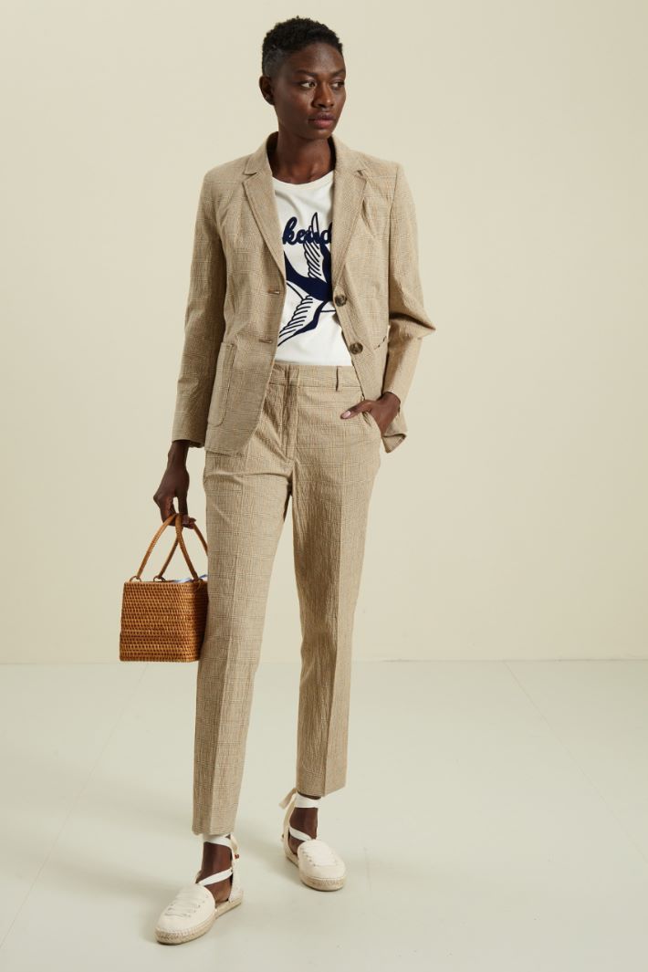 Blazer in cotone e lino - NOCCIOLA CAMMELLO - Fashion Market