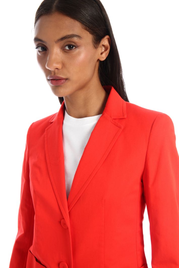 Blazer in cotone e lino - ARANCIONE - Fashion Market - 5