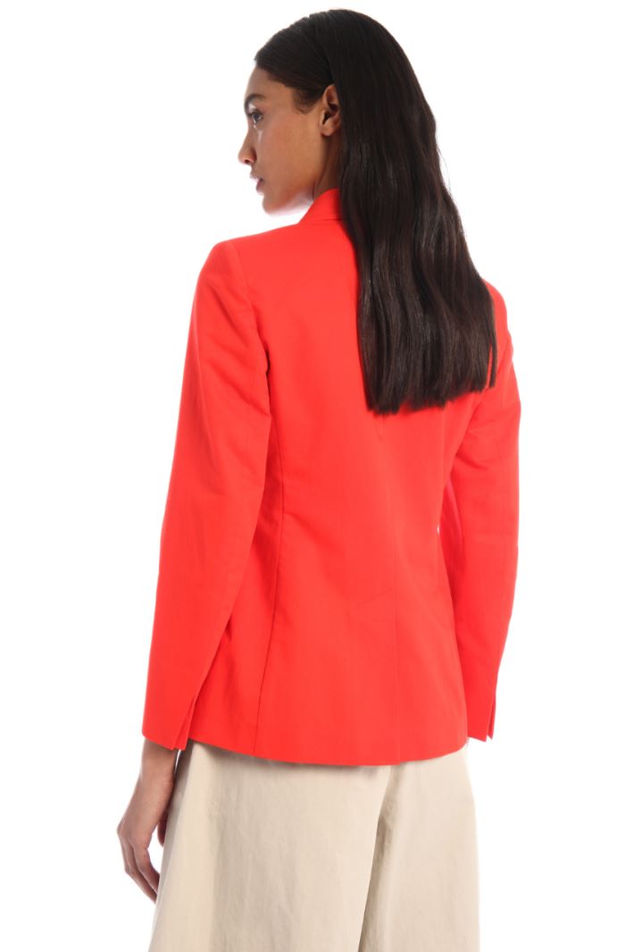 Blazer in cotone e lino - ARANCIONE - Fashion Market - 4