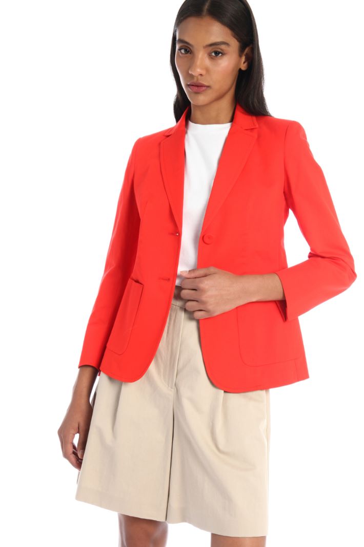 Blazer in cotone e lino - ARANCIONE - Fashion Market - 2