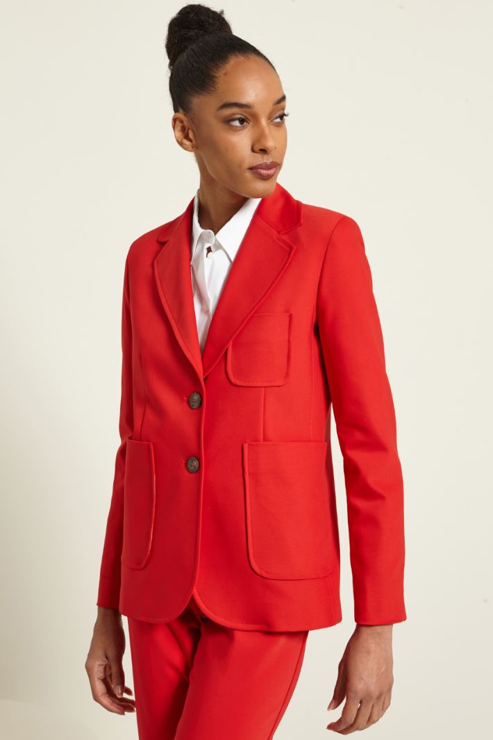 Blazer con tasche applicate - ROSSO - Fashion Market - 2