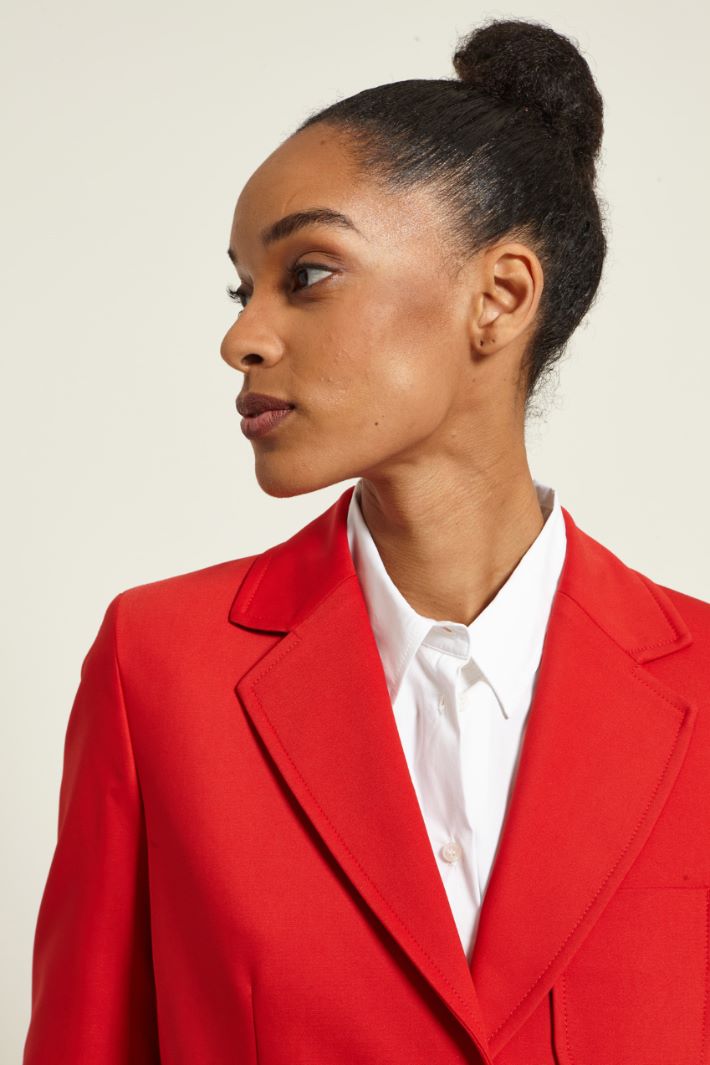 Blazer con tasche applicate - ROSSO - Fashion Market - 3