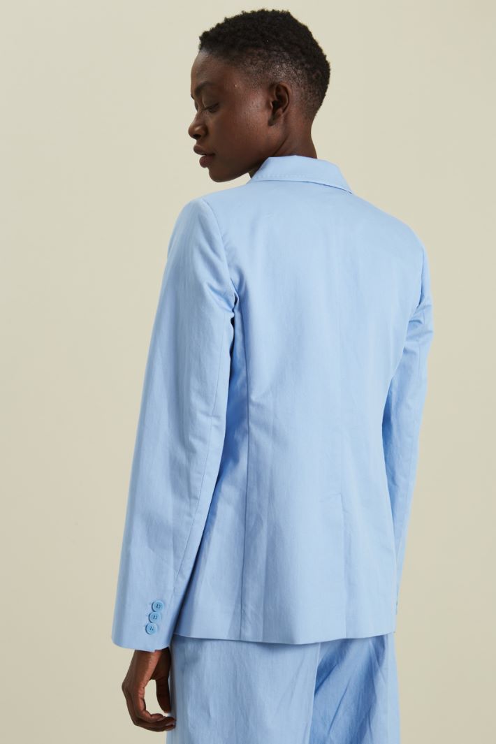 Blazer in gabardine - AZZURRO CIELO - Fashion Market - 4