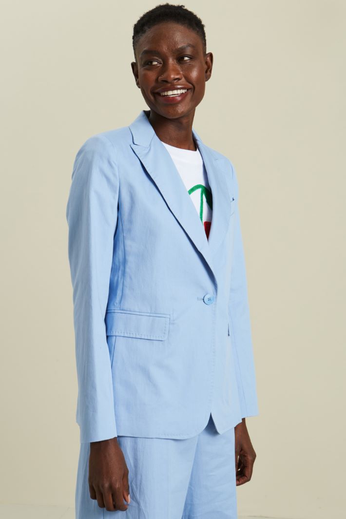 Blazer in gabardine - AZZURRO CIELO - Fashion Market - 2