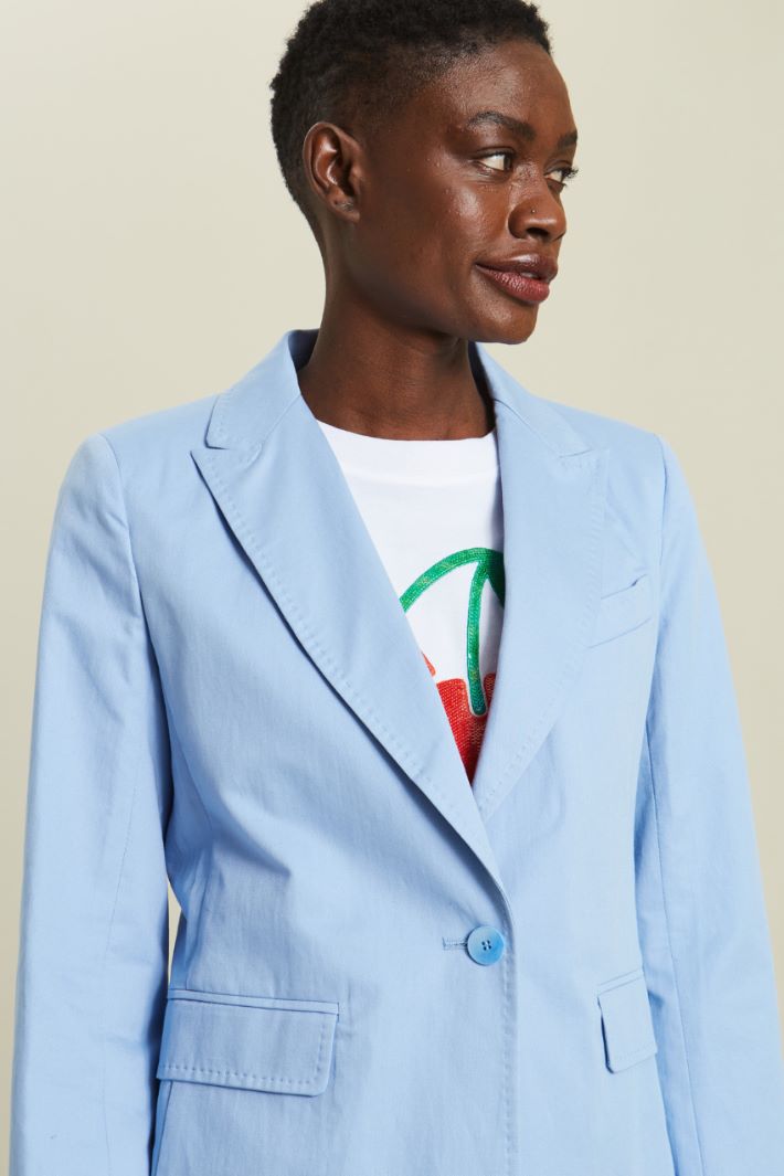 Blazer in gabardine - AZZURRO CIELO - Fashion Market - 3