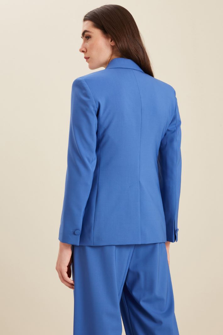 Blazer in tela di lana - BLU ACCIAIO - Fashion Market - 4