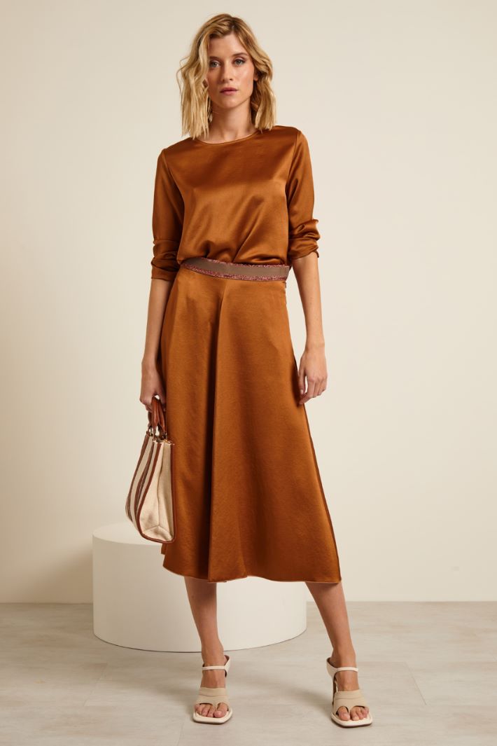 Gonna con elastico in vita - BRONZO - Fashion Market