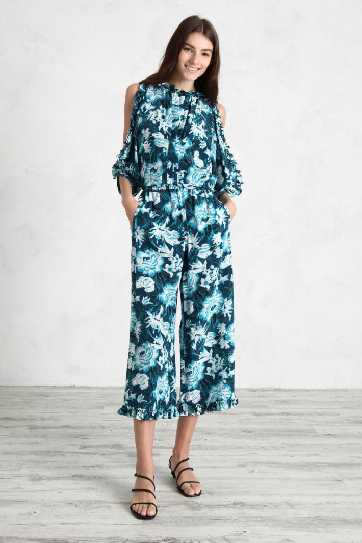 Blusa in crêpe di seta - BLU - Fashion Market