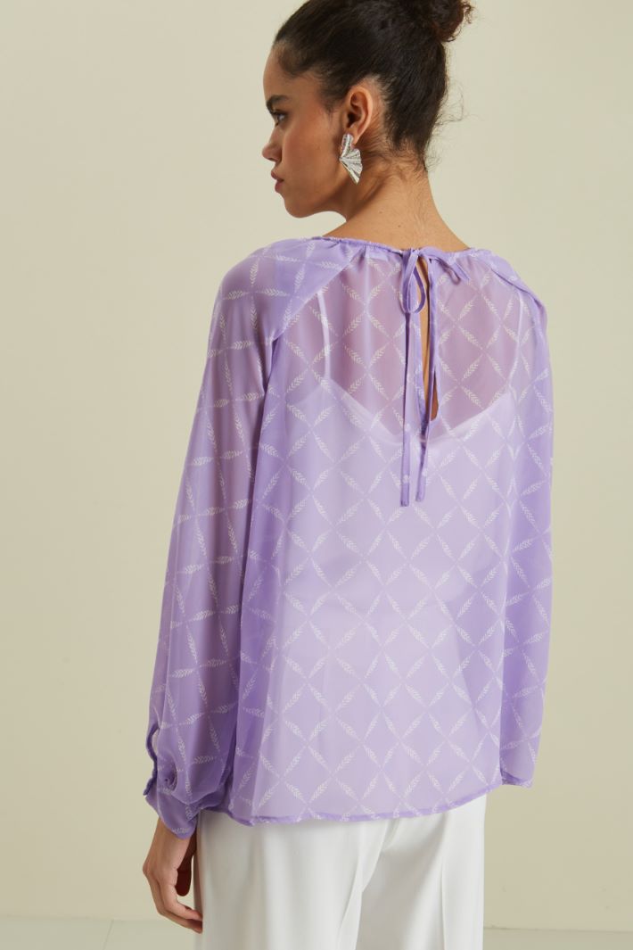 Blusa in voile stampata - LILLA BIANCO - Fashion Market - 4