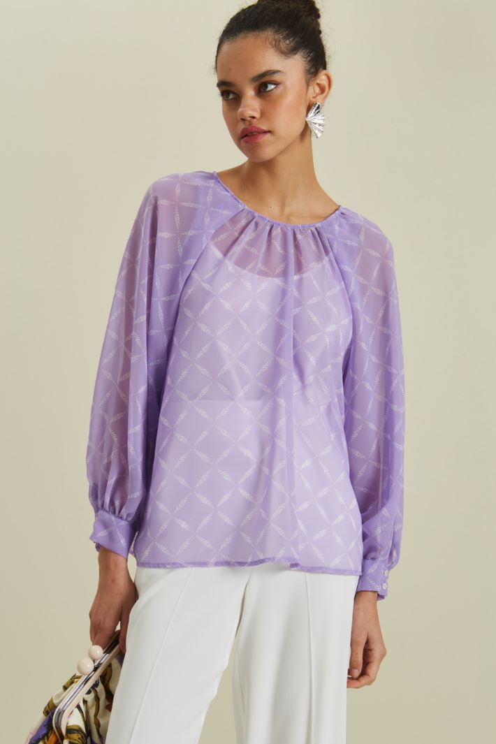 Blusa in voile stampata - LILLA BIANCO - Fashion Market - 2