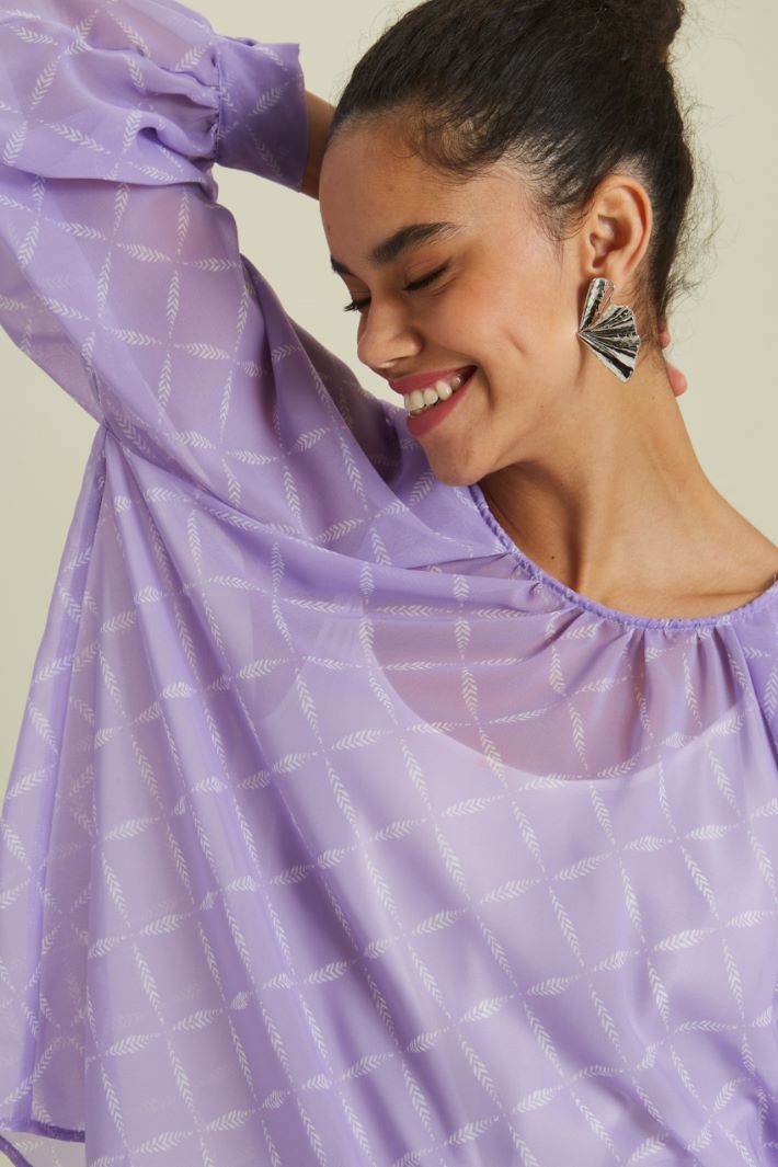 Blusa in voile stampata - LILLA BIANCO - Fashion Market - 3