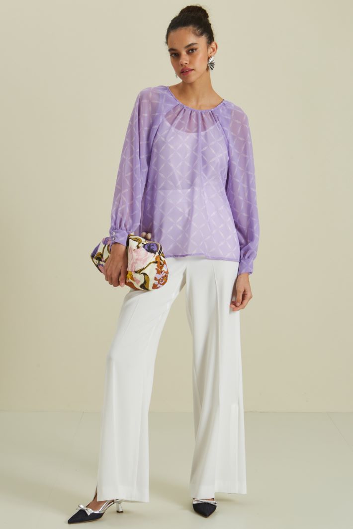 Blusa in voile stampata - LILLA BIANCO - Fashion Market
