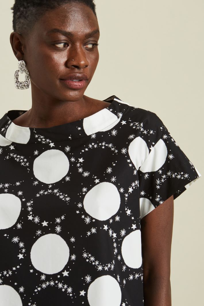 Casacca in popeline di cotone - NERO BIANCO - Fashion Market - 3