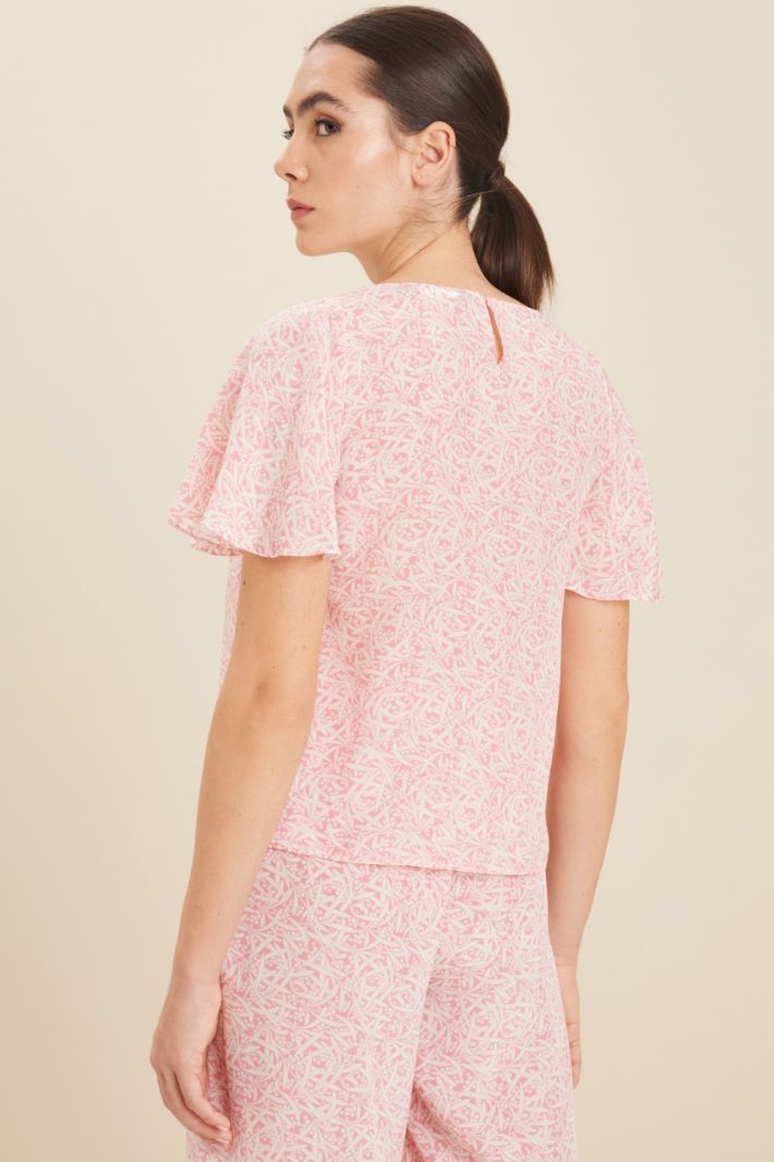 Top in crèpe de chine di seta - ROSA BIANCO - Fashion Market - 4