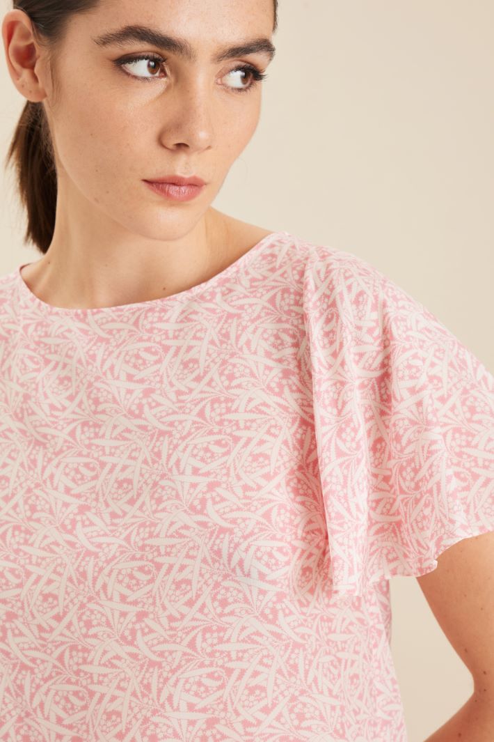 Top in crèpe de chine di seta - ROSA BIANCO - Fashion Market - 3