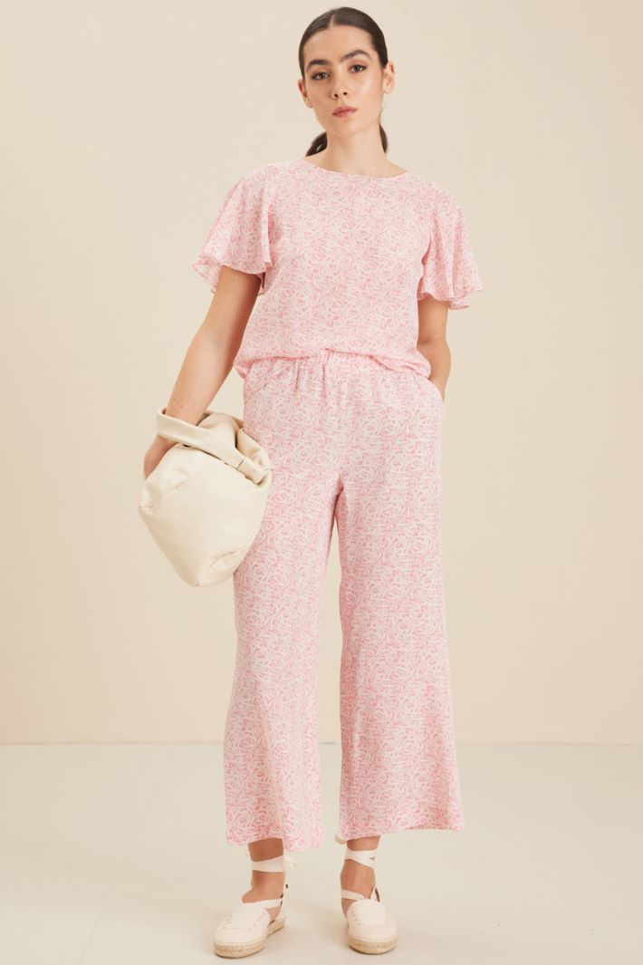 Top in crèpe de chine di seta - ROSA BIANCO - Fashion Market