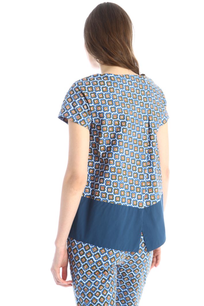 Casacca in popeline a fantasia - BLU SENAPE - Fashion Market - 4