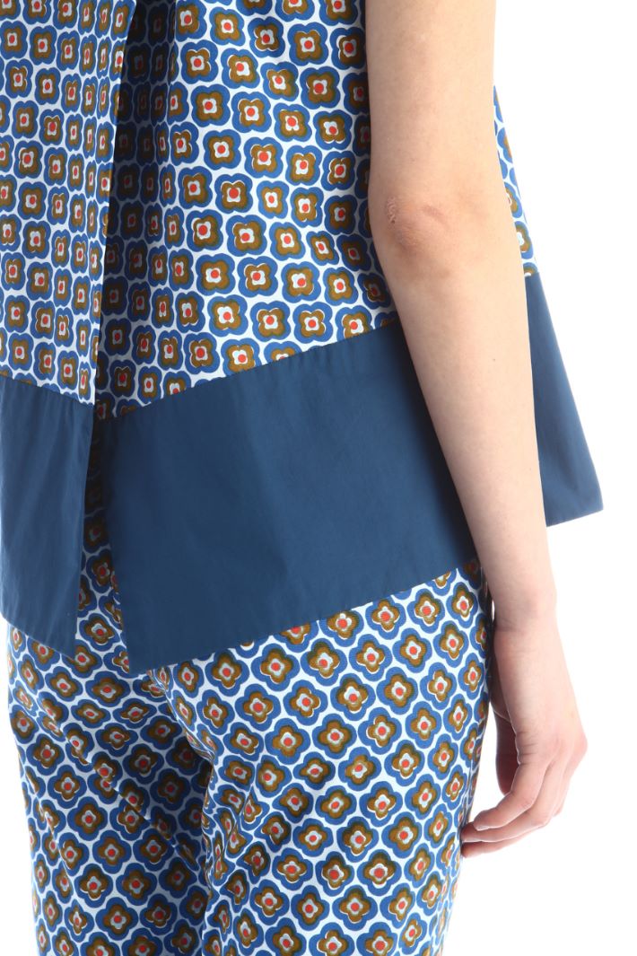 Casacca in popeline a fantasia - BLU SENAPE - Fashion Market - 3