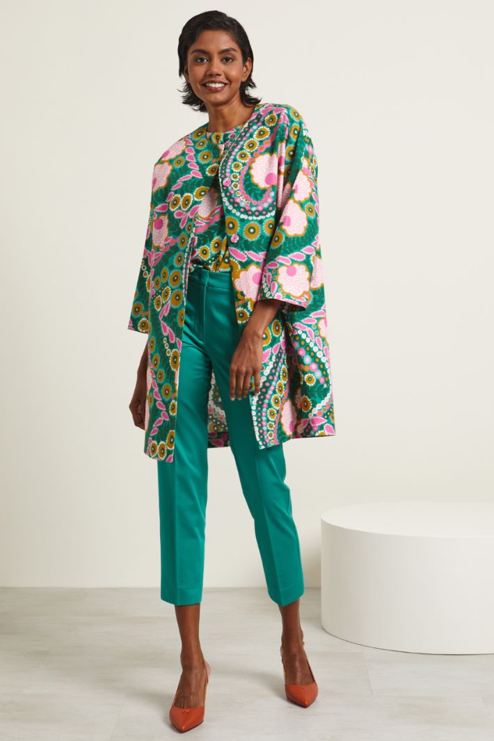 Blusa con maniche a tre quarti - VERDE ROSA OCRA - Fashion Market