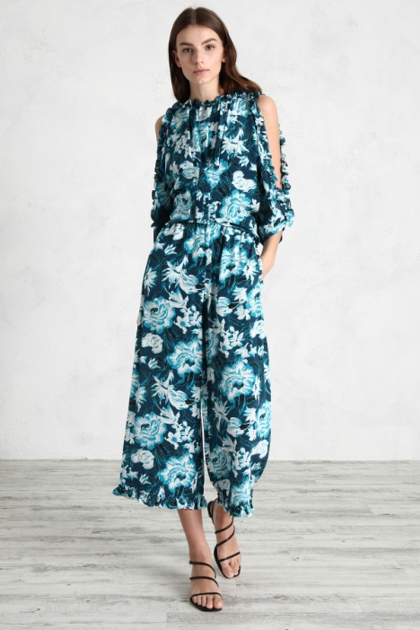 Pantaloni in crêpe di seta Fashion Market