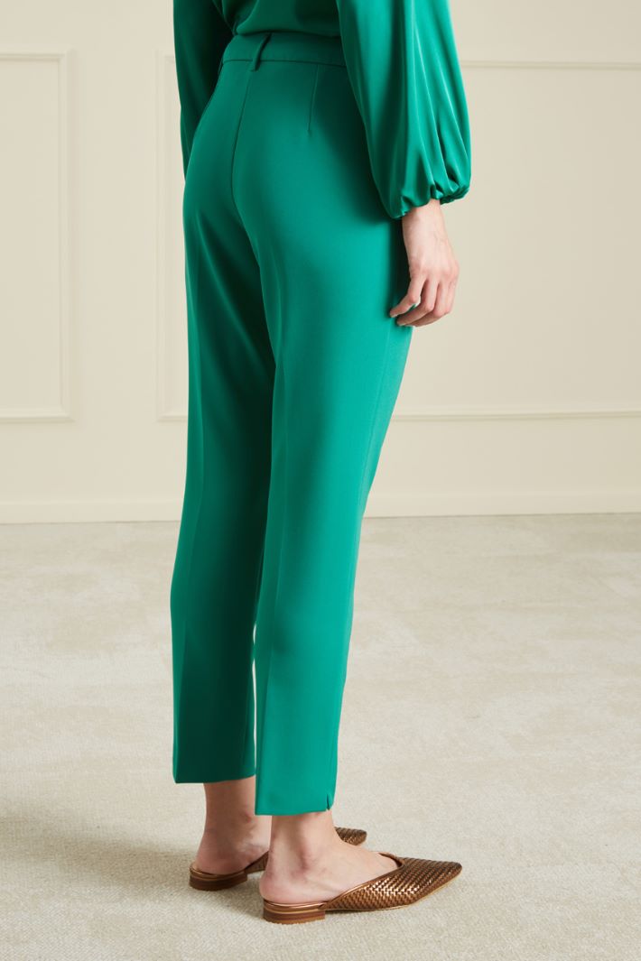 Pantaloni in cady - VERDE SMERALDO - Fashion Market - 4