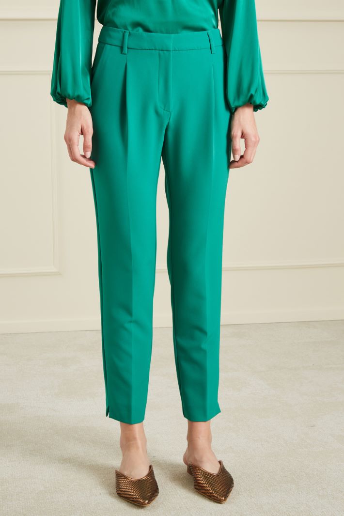 Pantaloni in cady - VERDE SMERALDO - Fashion Market - 2