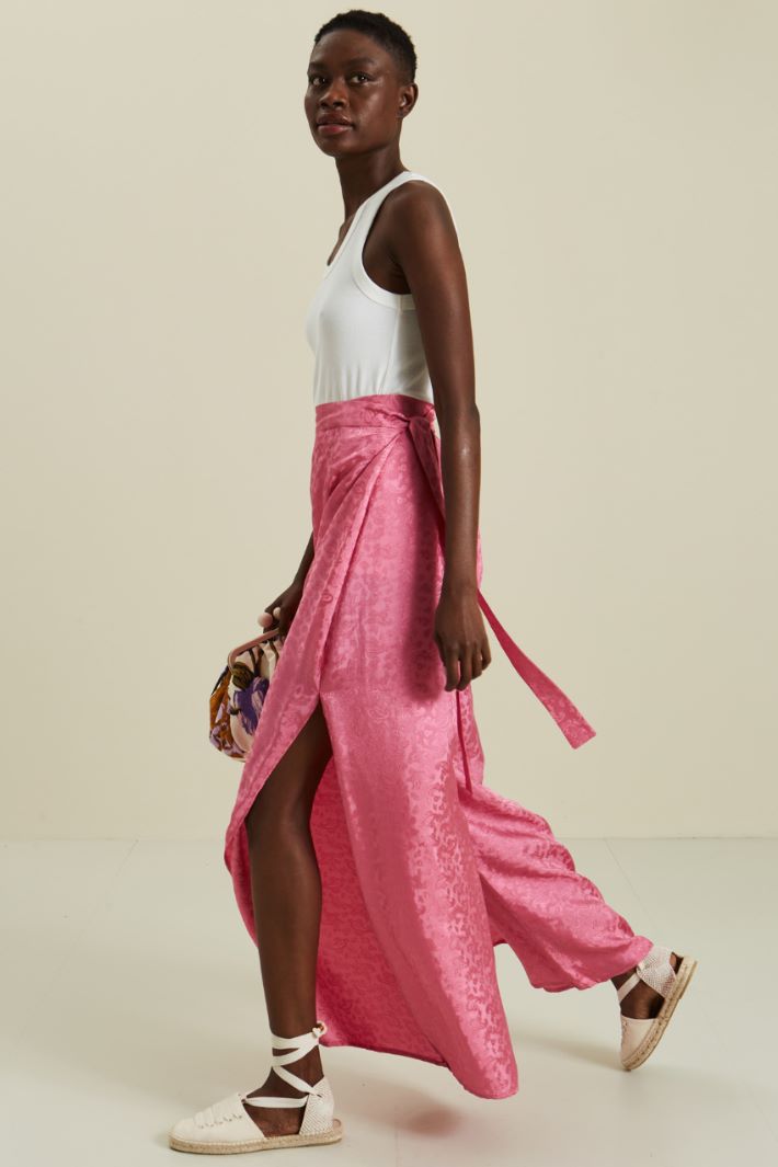 Pantaloni pareo in viscosa - ROSA - Fashion Market