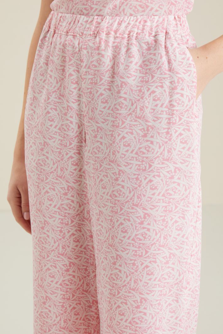 Pantaloni in crèpe di seta - ROSA BIANCO - Fashion Market - 3